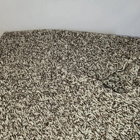 Vintage  Handmade Sweater Brown and White Knitted Zipper front - Picture 12 of 12